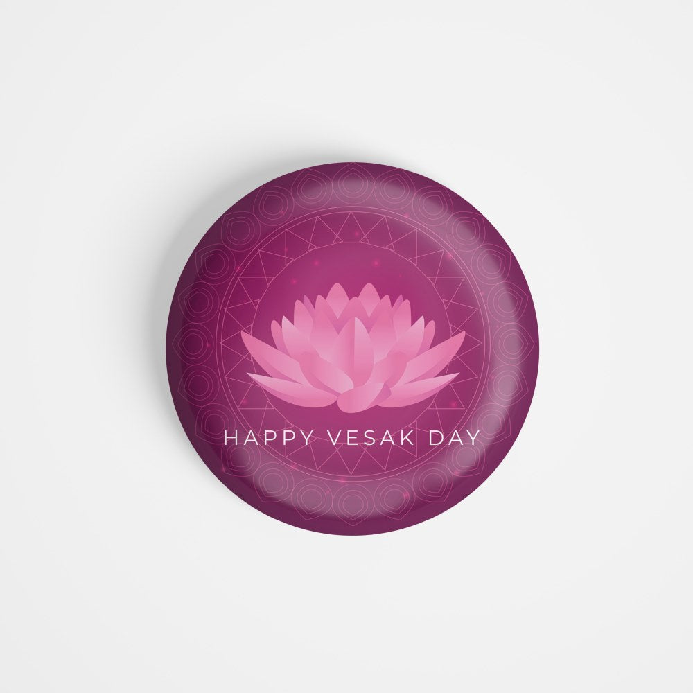 dhcrafts Round Fridge Magnet Purple Vesak Day D1 Glossy Finish Design Pack of 1 (58 mm)